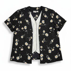 Alfred Dunner Women's Short Sleeve Button-up Top